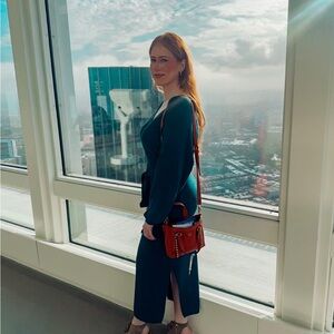 Teal Long Sleeve Dress